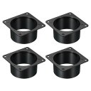 PATIKIL 75 mm ダクト接続フランジ 4個 乾燥機通気壁プレート 正方形-ラウンド直線ダクトプレート 暖房 冷房 換気扇用 ブラック