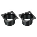 PATIKIL 100mm ダクト接続フランジ 2個 乾燥機通気壁プレート 正方形-ラウンド直線ダクトプレート 暖房 冷房 換気扇用