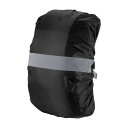 PATIKIL 40-50L 防水バックパックレインカバー ノンスリップ バックパックカバー 反射ストラップ付き ステイドライ ハイキング キャンプ 狩猟用 M ブラック