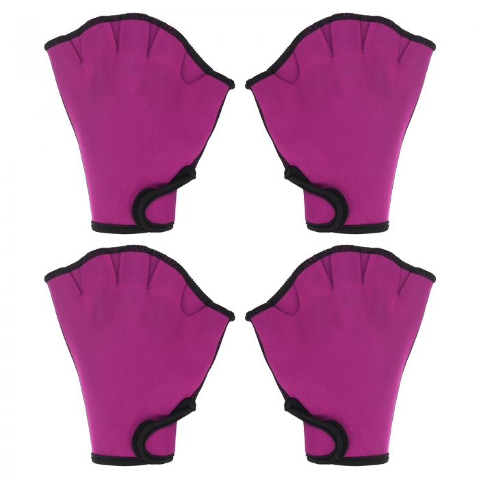 PATIKIL メッシュ水泳用手袋 2 ペア入り 男女共通 水泳 抵抗 手袋 水抵抗 訓練 部品 水泳用 飛び込み用 Sローズレッド