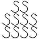 PATIKIL S字フック 7.6 cm 多目的 S吊りフック 家 ガレージ 作業場 吊り下げアイテム用 ブラック 10個