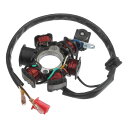 ACROPIX オートバイの磁気固定子プレート 点火コイル 5線6極 AC 125cc 150cc GY6エンジン用 ATV スクーター ゴーカート UTV ミニバイク用 ブラック 1個(2)