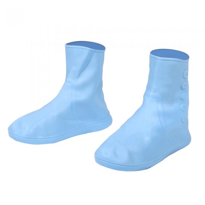 VOCOSTE TPE 防水靴カバー 再利用可能 レインシューズカバー 滑り止めレインブーツ靴カバー プロテクター ブルー サイズ L 1ペア
