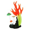 VOCOSTE ソフトシリコン光る水族館キノコサンゴ 水槽装飾用蛍光フローティング水生人工植物 マルチカラー 1個入り