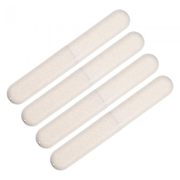 VOCOSTE 旅行用歯ブラシホルダーケース PP歯ブラシ 旅行ビジネスのケース 20.5x3.1x2.1cm ベージュ 4