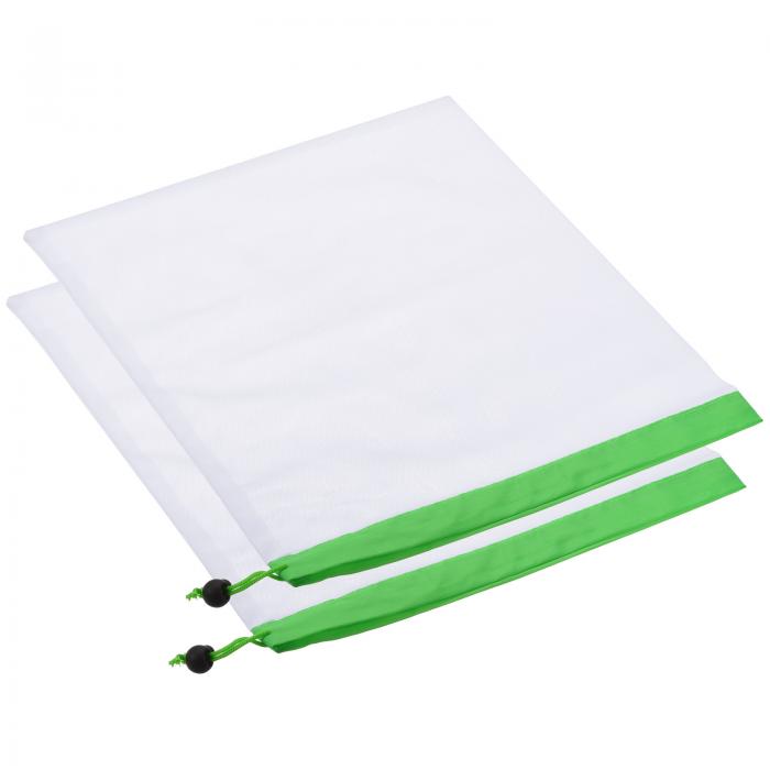 uxcell メッシュ生産バッグ 再利用可能 コットン メッシュバッグ ドローストリング付き クリア＆洗浄可..