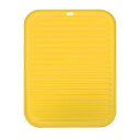 uxcell 食器乾燥マット 30 x 23cm シリコン製 再利用可能 ドレインパッド 耐熱 滑り止め キッチンカウンター用 冷蔵庫の引き出し イエロー