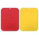uxcell 食器乾燥マットセット 2個 30 x 23cm シリコン製 再利用可能 ドレインパッド 耐熱性 キッチンカウンター用 冷蔵庫の引き出し レッド イ...