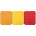 uxcell 食器乾燥マットセット 3個 30 x 23cm シリコンシンク排水パッド 耐熱性 キッチンカウンターの引き出し オレンジ レッド イエロー