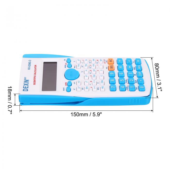 PATIKIL 関数電卓 2ライン 標準工学計算機 240機能付き 12桁 LCDディスプレイ 数学電卓 オフィス用 ビジネス ブルー