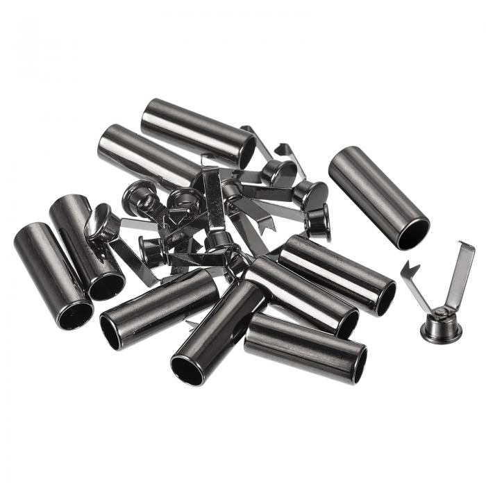 uxcell 靴紐のチップ 金属製 DIY 靴ひも修理 交換用ヘッド 金属製巾着 ロープストッパー ロープファスナー エンドストッパー 靴ひも 帽子 ロープ用 ...