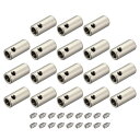 uxcell 金属靴紐チップ ネジ靴紐チップ 金属 コードエンドの交換 スニーカー 服 DIY修理用 3.5 mm ブライトシルバー 18個(4)
