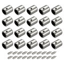 uxcell 金属靴紐チップ ネジ靴紐チップ 金属 コードエンドの交換 スニーカー 服 DIY修理用 7 mm シルバー 20個