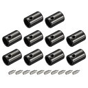 uxcell 金属靴紐チップ ネジ靴紐チップ 金属 コードエンドの交換 スニーカー 服 DIY修理用 5.5 mm ブラック 10個