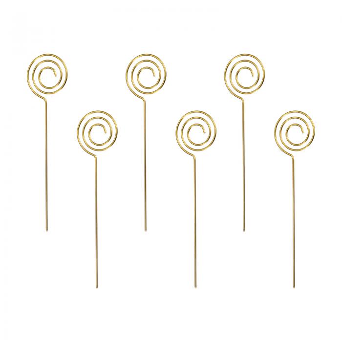 uxcell カクテルピック ステンレス鋼 133 mm 金属 カクテルつまようじ 再利用可能なマティーニピック 円形 カクテル串 ドリンク 前菜 フルーツ用 ゴールド 6個