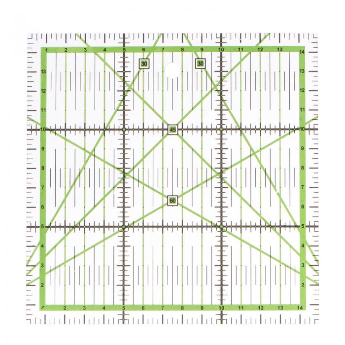 uxcell 縫製定規 パッチワーク定規 キルトカッティングルーラー アクリル 裁縫DIY細工用 緑 ブラックグリッドラインデザイン 15x15cm