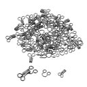 uxcell ソーイングフックとアイクロージャ 縫製 フックアイラッチ 衣類 ブラ スカート ズボンファスナー 裁縫 DIY 工芸品用 ブラック 86個