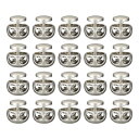 uxcell 金属コードロック 2穴 バネストッパー ファスナ ースライダー トグルエンド 巾着バッグ バックパック 衣類のストラップ用 パールニッケル 3 m...