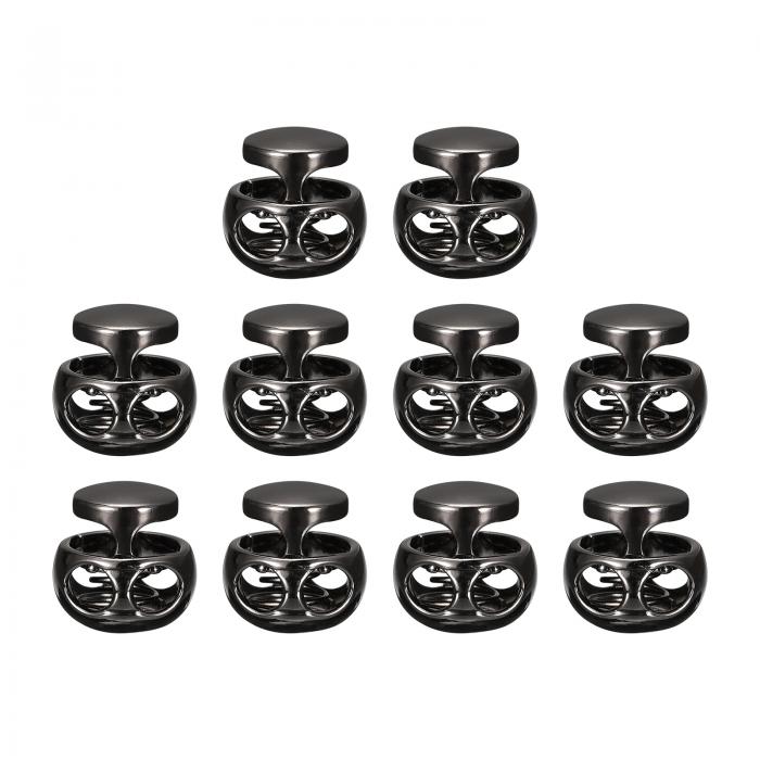 uxcell 金属コードロック 2穴 バネストッパー ファスナ ースライダー トグルエンド 巾着バッグ バック..