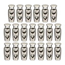 uxcell 金属コードロック 2穴 バネストッパー ファスナ ースライダー トグルエンド 巾着バッグ バックパック 衣類のストラップ用 パールニッケル 4.2...