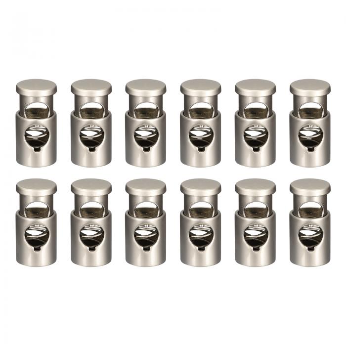 uxcell 金属コードロック 単穴 バネストッパー ファスナ ースライダートグルエンド 巾着バッグ バックパック 衣類のストラップ用 6.5 mm ホワイトニ...