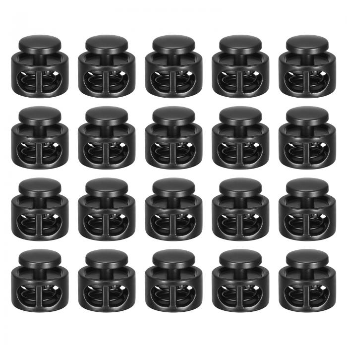 uxcell 金属コードロック 2穴 バネストッパー ファスナ ースライダートグルエンド 巾着バッグ バックパック 衣類のストラップ用 3 mm 電気泳動ブラッ...