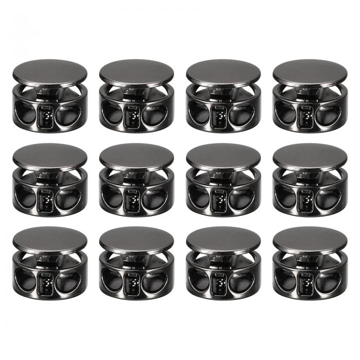 uxcell 金属コードロック 2穴 バネストッパー ファスナ ースライダートグルエンド プラスチックコードロック プラスチックコードロック 巾着バッグ バック...