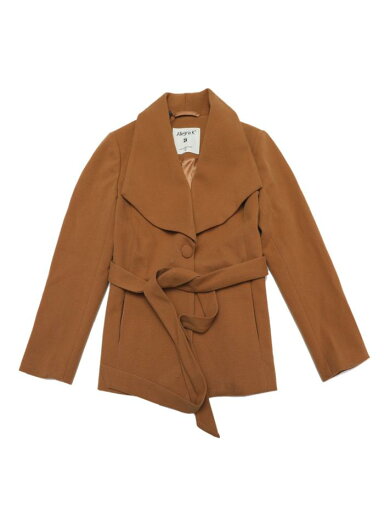Allegra K ジャケット ショールラペルカラー ピーコート ボタン付き 冬 ベルト付き スラントポケット レディース ブラウン XS Allegra K ジャケット ショールラペルカラー ピーコート ボタン付き 冬 ベルト付き スラントポケット レディース ブラウン XS