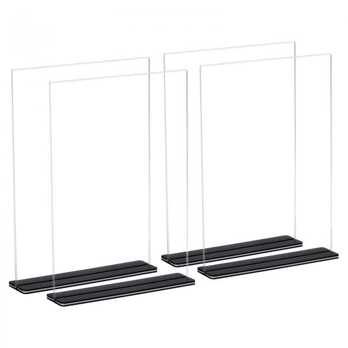 uxcell アクリルサインホルダー 4個 21 x 30cm T型デスクトップサインホルダー メニューディスプレイス..