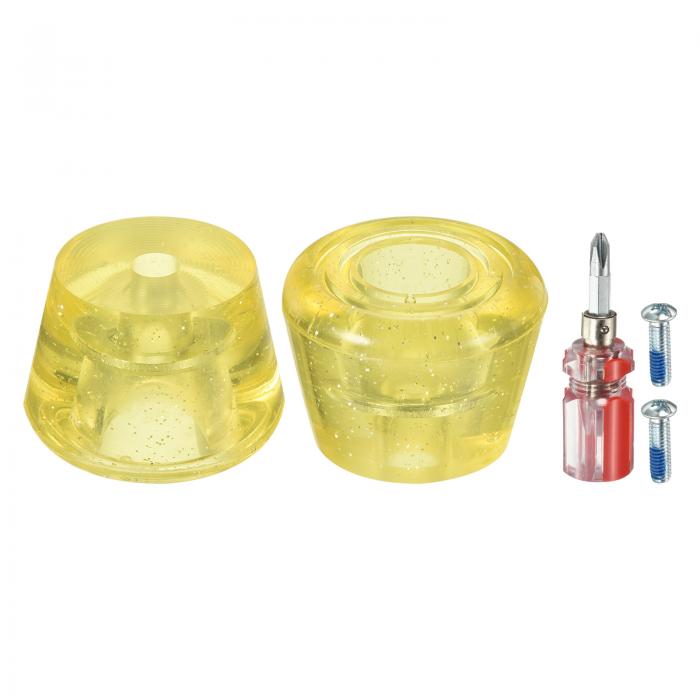 PATIKIL ローラースケートトーストップ ねじドライバー付き 1ペア 82A ラバーブレーキストッパーブロック ローラースケートアクセサリー交換用 クリア ...