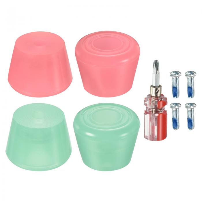 PATIKIL ローラースケートトーストップ ねじドライバー付き 2ペア 82A ラバーブレーキストッパーブロック ローラースケートアクセサリー交換用 グリーン...