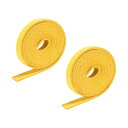 PATIKIL レザーストラップストリップ ベルトレザーストリップストリング 0.8 cm幅 100 cm長さ DIYオーナメントアクセサリー用 イエロー 2個