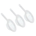 PATIKIL 235 x 145 mm 食品フィルターストレーナー 3個 450メッシュ キッチンメッシュフィルター ストレーナー ファインメッシュシーブ ハンドル付き フィルター ジュース コーヒー 豆乳用 ホワイト