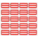 PATIKIL 16 mm トライグライドスライドバックル 100個 プラスチック ウェビングストラップファスナー バックパックバッグベルト用 レッド