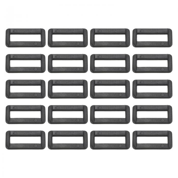 PATIKIL 25 mm レクタングルバックル 100個 プラスチック ウェビングストラップファスナー ブラック