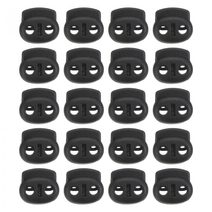 PATIKIL 18x20 mm コードロック 100個 ダブルホール ばね端トグルストッパー 巾着 バッグ 靴 ひも用 ブ..