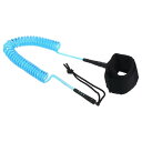 PATIKIL 3.3 M x 7.2 mm サーフボードリーシュ コイル状リーシュ プラグ付き 手首紐ロープ ボディーボード パドルボード用 ブルー