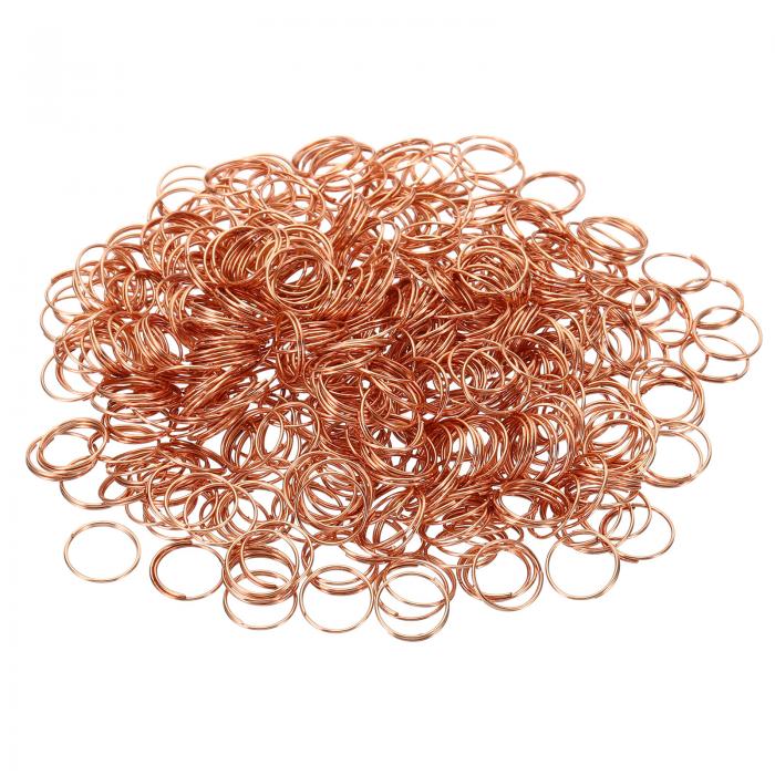 PATIKIL シャンデリア開口リング 500個入り 11mm OD オープンリング ステンレスクリップ 水晶ランプ部品 締め付け ローズゴールド