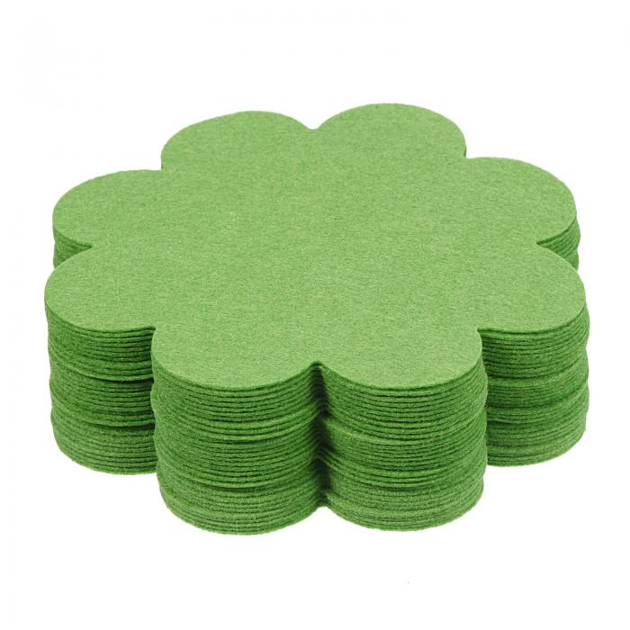 PATIKIL 125 mm プラントポットホールパッド 50個 不織布 フラワーシェイプ 盆栽ボトム土壌マット グリ..