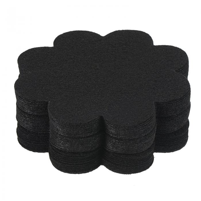 PATIKIL 100 mm プラントポットホールパッド 50個 不織布 フラワーシェイプ 盆栽ボトム土壌マット ブラ..