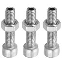 PATIKIL M8x35mm 六角穴付きネジ 3セット 円筒形 中空ボルトナットキット ランプねじ 切りねじ スルーホールファスナー 304ステンレス鋼