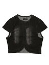 Allegra K クロップジャケット デニムカーディガン スリムフィット キャップスリーブ レディース ブラック XS