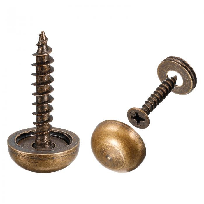 uxcell 飾りネジ キャップ付き 13 mm直径 真鍮ミラーネジ ミラー固定ネジファスナー 鏡テーブル家具用 ..