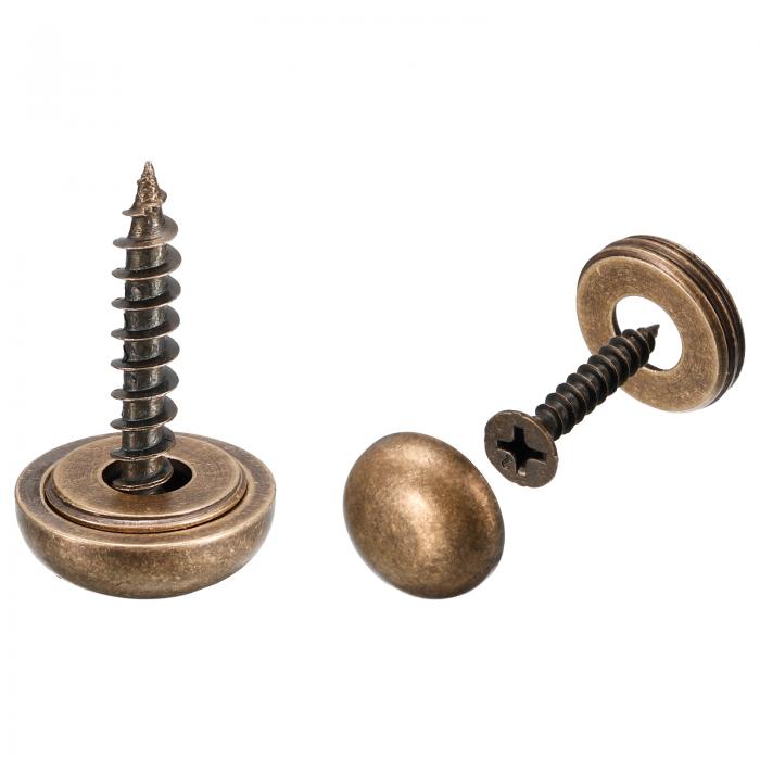 uxcell 飾りネジ キャップ付き 15 mm直径 真鍮ミラーネジ ミラー固定ネジファスナー 鏡テーブル家具用 ..