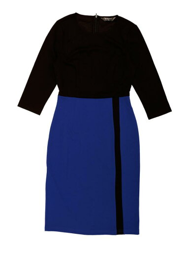 Allegra K ペンシルドレス シースドレス ラウンドネック 七分袖 コントラスト オフィス レディース ブラック S Allegra K ペンシルドレス シースドレス ラウンドネック 七分袖 コントラスト オフィス レディース ブラック S