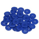 uxcell 編みボタン 縫いボタン 装飾ボタン DIY縫製用 ラウンド フラット 4穴 樹脂 ディープブルー 40L 25mm 100個入り