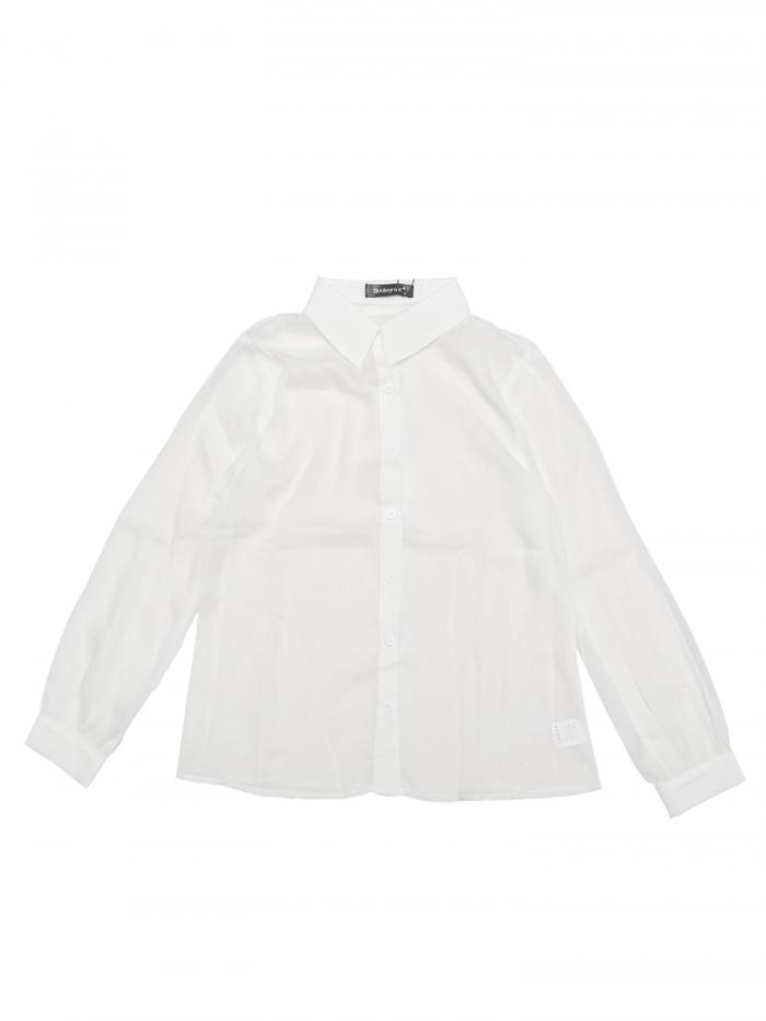 Allegra K 無地シャツ 長袖ブラウス トップス ポイントカラー ボタンダウン シャツ メッシュシアー レディース ホワイト XS