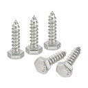 uxcell 六角頭ラグネジボルト 6 mm x 25 mm 304ステンレス鋼 パーシャルネジ 木ネジ 20個