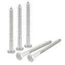 uxcell 六角頭ラグネジボルト 6 mm x 75 mm 304ステンレス鋼 パーシャルネジ 木ネジ 10個