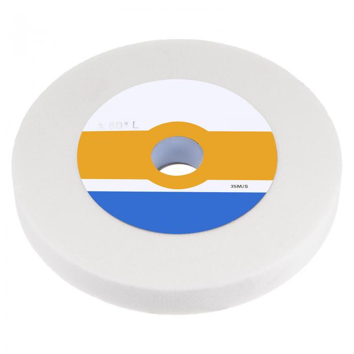 uxcell ベンチ研削ホイール 203 mm 60グリット 25 mm厚さ 32 mm アーバーホワイト酸化アルミニウム砥石 研削および切断グラインダーホイール 自動車 船舶 機械用